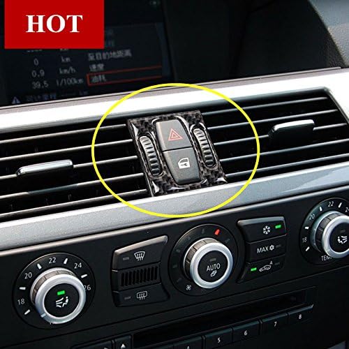 Carbon Fiber Center Console Air Vent Outlet Cover For BMW 5 Series E60 2005-2010