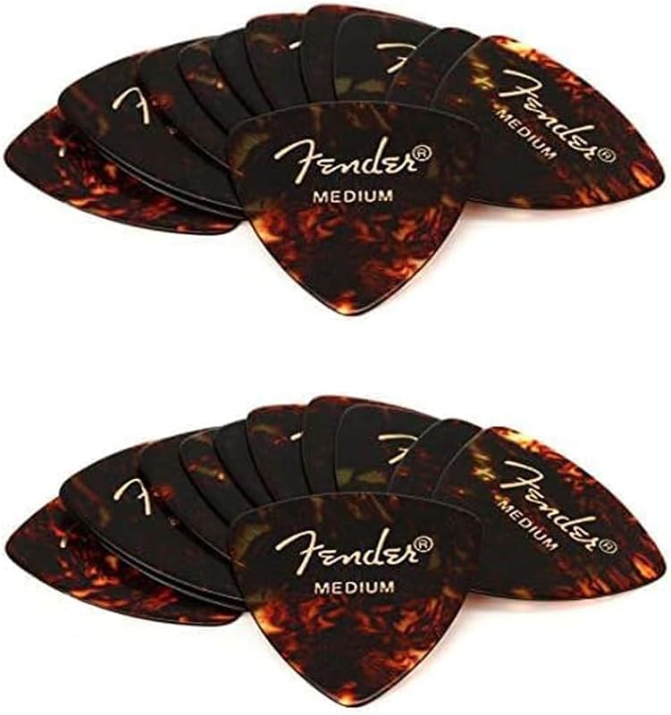 Classic Celluloid Guitar Picks 351 Shape, Tortoise Shell, Heavy, (24-Pack)