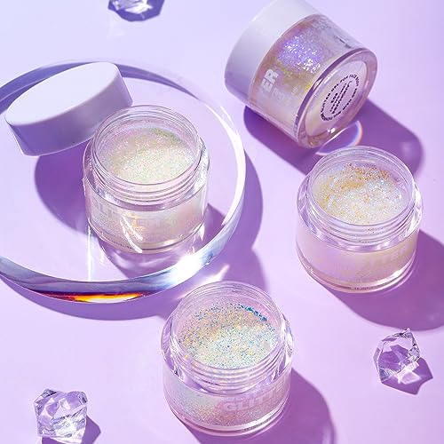 Gel de glitter corporal holográfico biodegradável – grau cosmético, glitter de longa duração para ro