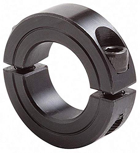 Climax Metals Climax Metal 2C-087 Steel Two-Piece Clamping Collar, Black Oxide Plating, 7/8'' Bore Size, 1-5/8'' OD, with 1/4-28 x 5/8 Set Screw, Pack of 3