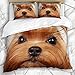 Produktbild HATESAH Bettwäsche - Bettwäscheset Pflegender Brown-Hund Yorkshire Terrier Langer kostbarer Wimper-Show Yorkie Haustier-entzückender Entwurf Mikrofaser weich dreiteilig135*200
