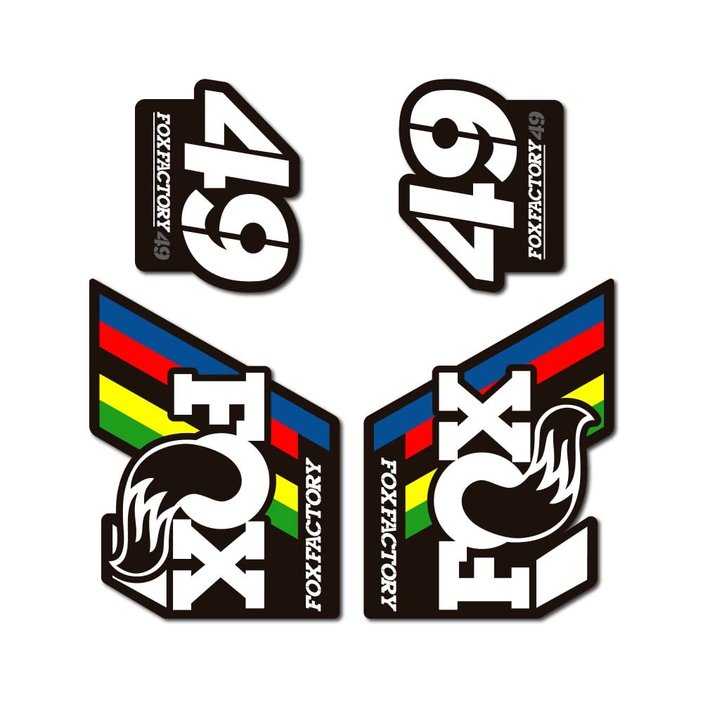 Autocollants Fox 49 rénovation graphique pour fourche vélo de descente uci