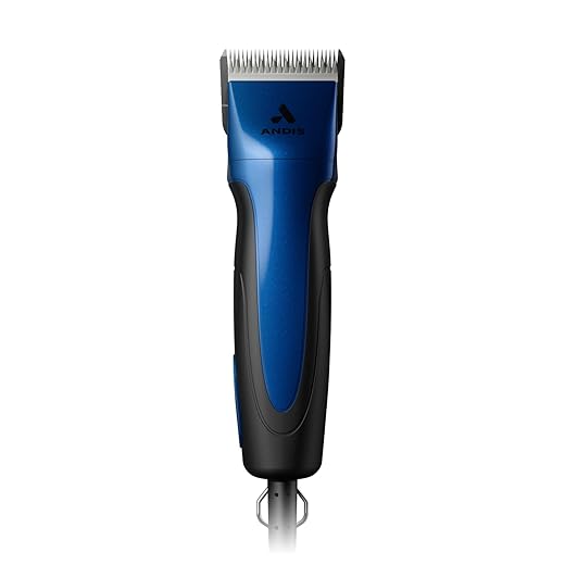 Andis 68520 Excel Professional 5-Speed Detachable Blade Clipper Kit - Animal/Dog Grooming, Rotary Motor, Soft-Grip Anti-Slip Housing, 14-Inch Cord, for All Coats & Breeds, SMC, Blue