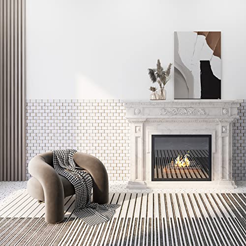 Lovdeco Peel And Stick Backsplash Wall Tile, White Marble With Gold Metal Pvc Kitchen Backsplash,5 Sheets #TOP1