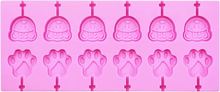Candy Mold Silicone Lollipop Mold 1 Pack - 12/66 Cavity Cartoon Flower Fruit Chocolate