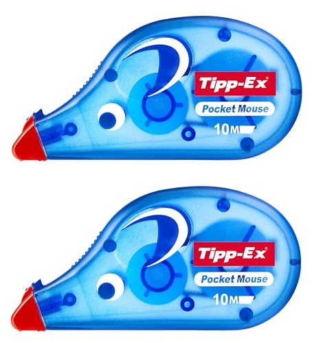 2 x Tipp-ex Pocket Mouse Instant Correction Rollers 4.2mm 10M White 42709 Tippex