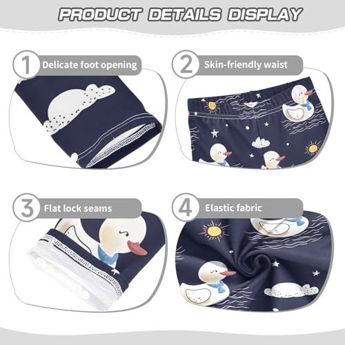 Cute Duck Cloud Sun Girls Leggings Soft Stretch Workout Yoga Dance Pants for Kids Casual Tights3