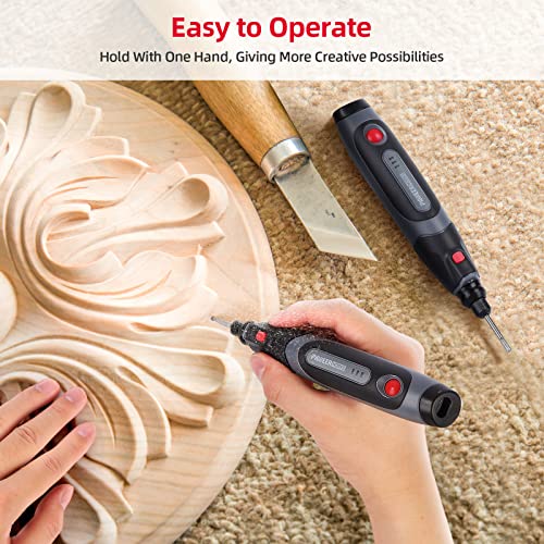 4V Mini Cordless Rotary Tool ,Pioneerworks 3-Speed Power Rotary Kit With 72 Accessories,Led Light.usb Charging ,For Small Light Projects As Sanding,Polishing,Engraving, Diy Crafts #TOP2