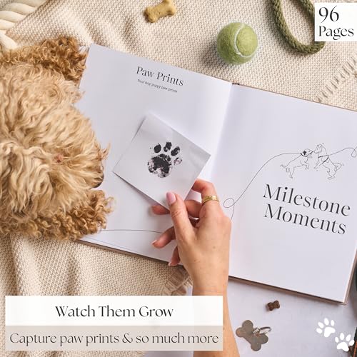 Neues Geschenk für Welpen – Erinnerungsbuch für Hunde und Erinnerungsfotoalbum, Geschenk für neue Welpenbesitzer, Hundeliebhaber und Haustiereltern, Scrapbooking