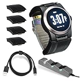 UnaliWear - Kanega Watch - Voice-First smartwatch with Cellular, Wi-Fi, GPS, Bluetooth - Black and Rose Gold with Medium Shimmer Buckle Band