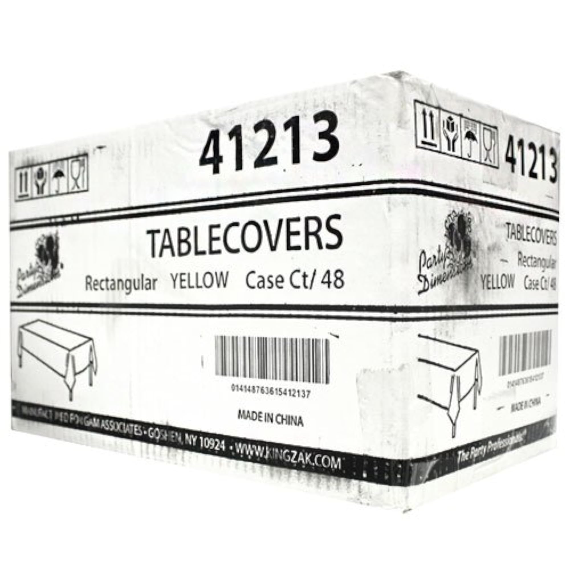 Single Count Rectangular Plastic Tablecover, Yellow