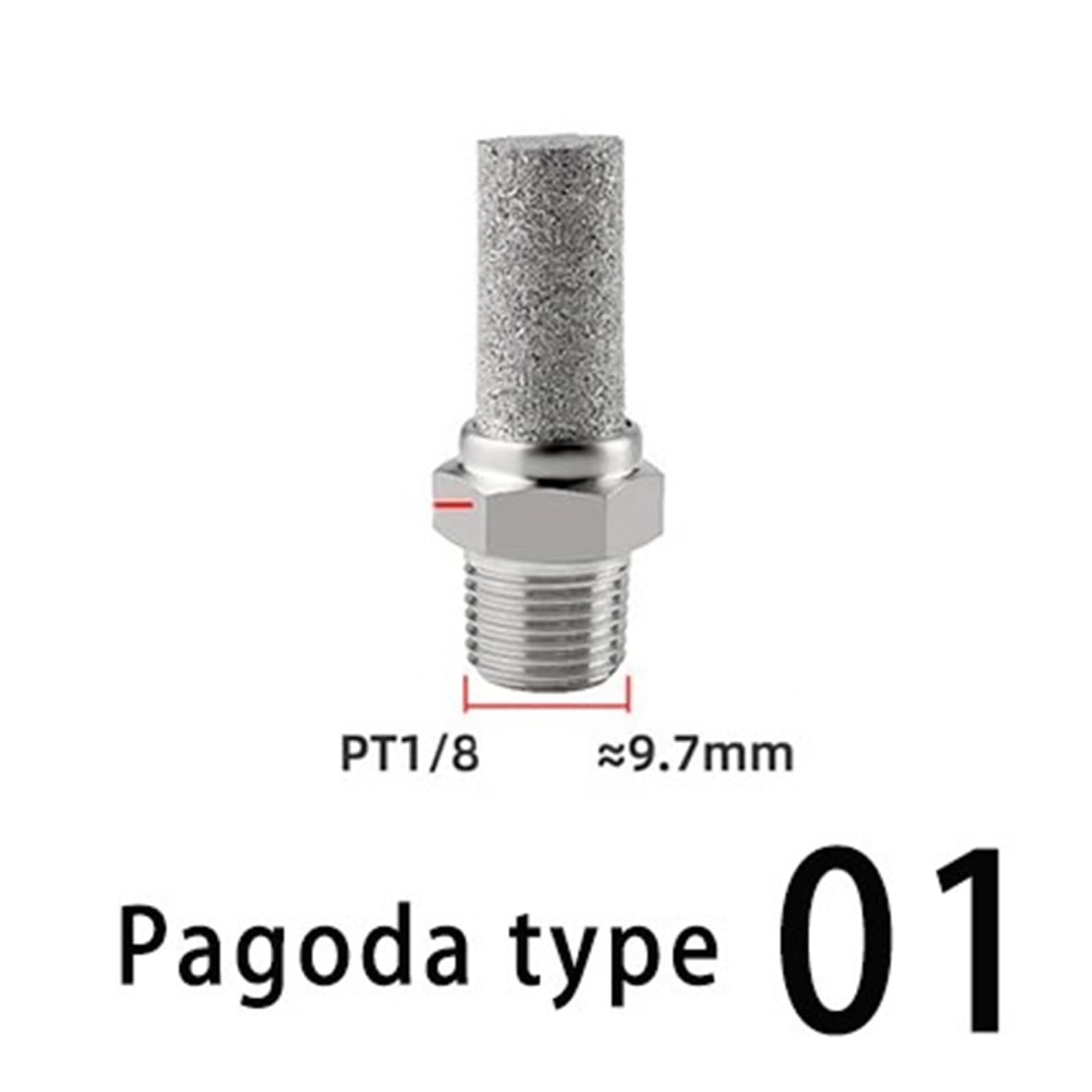 Złącze pneumatyczne ze stali nierdzewnej 304 gwint tłumika 1/8 "1/4" 3/8 "1/2" akcesoria filtr szumów przepustnica(Pagoda type 01)