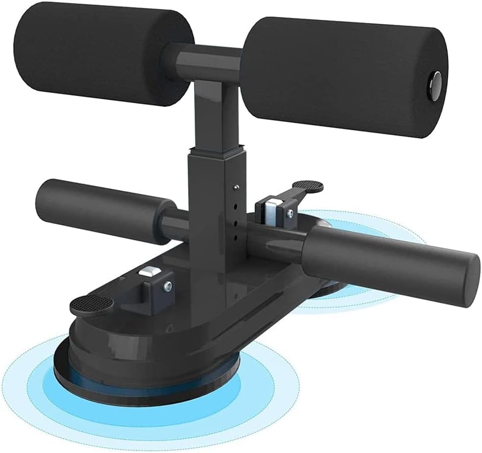 Exrp Sit Up Bar for Floor, Portable Sit Up Assistant Device with 2 Strong Suction Cups, Adjustable Sit Up Bar with Sit-Up Foot Holder, Household Fitness Abs Master for Body Building