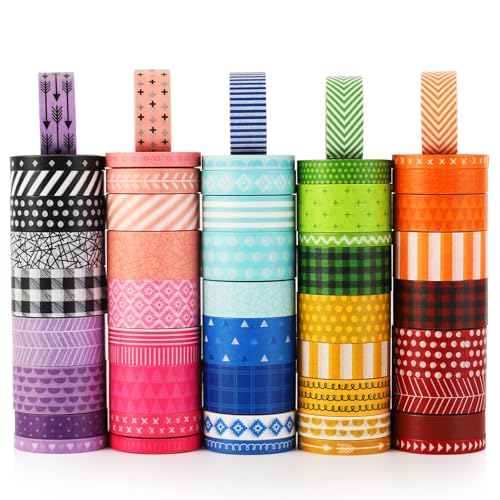 Cinta Washi rosa para manualidades: set de 50 rollos de 5m para scrapbooking y diarios