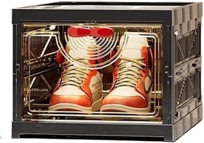 Sneaker Box Shoes Organizer Transparent Stackable Shoe Storage Cabinet High Top Rack Foldable Plastic(1 Layer White)
