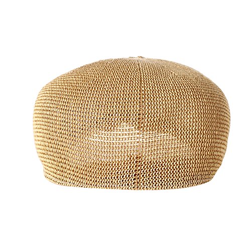 SEADEAR Men's Summer Breathable Mesh Hat Newsboy Beret Ivy Cap Flat Cap Driving Hat Sun Hat(Khaki)