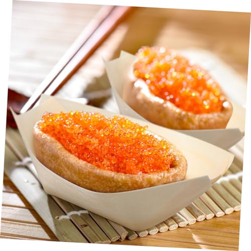 Platos bambú para sushi 250 unidades estilo bote miniatura 2