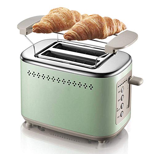 Retro 2 Stück Edelstahl - Toaster Mit Bagel , Abbrechen , Defrost Fuction Und Extra Wide Slots , 6 Shade Einstellungen , Herausnehmbare Krümelschublade Und Adjustable Toasten Dial , Rosa Nützlich