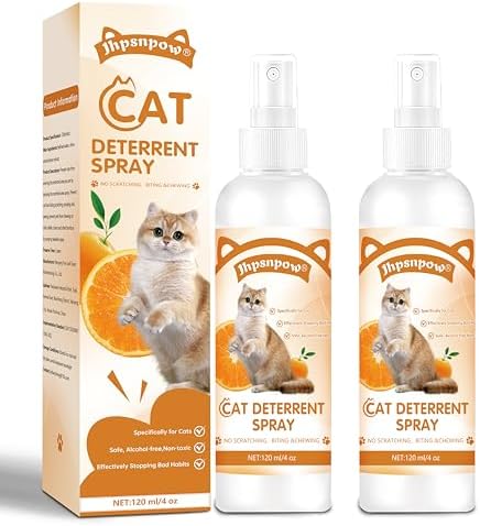 Cat Pee Deterrent Spray, 4OZ, 2Pack Dog Away Repellent Sprays for Furniture, Anti Scratch No Chew Citrus Spray, Effective Anti Urine Marking, Pet Behavior Training for Indoor Outdoor 120ML Upgrad