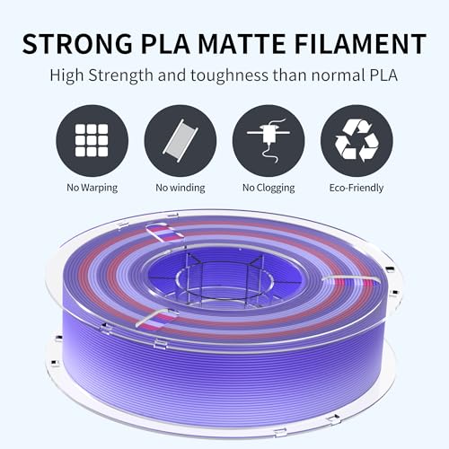 Image of RAMBERY Matte Rainbow 3D Printing Filament Fast Color Change, Multi-Color PLA Filament for Most FDM 3D Printer, 1.75mm 1kg(2.2lbs), Matte Rainbow Nebula Color