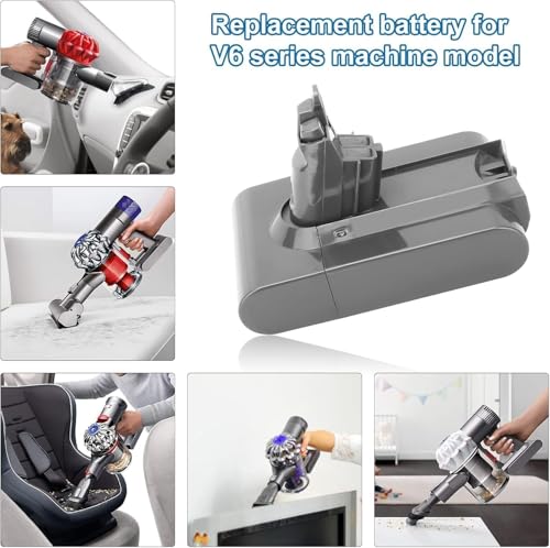 Image of Upgraded 6000mAh V6 21.6V Lithium Replacement Battery 21.6 Volt(Sliver)