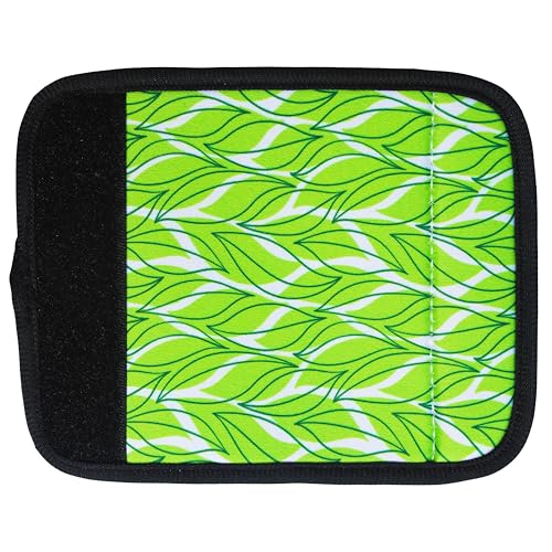 Image of Neoprene Luggage Handle Wrap Fluorescent Colors Luggage Identifiers /Tags /Marker, Leaf, 5.50 inch X 4.40 inch (Unfold) 4.40 inch X 1.18 inch (Roll)