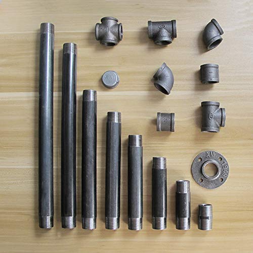 GeilSpace 1\" × 30\" Heavy Duty Pre-Cut Grey Metal Pipe, Industrial Steel Fits Standard One Inch Threaded Pipes and Fittings - Vintage DIY Industrial Furniture (1\" x 30\", Grey)