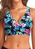 Women's Underwire Bikini Top - 2025 Push Up Swimsuit Top Large Bust Bathing Suit Floral L