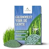LERAVA LENTE voorjaars gazonmeststof - dicht, diepgroen en robuust gazon in plaats van mos en onkruid - ideaal voor gebruik met robotmaaiers - 300m²