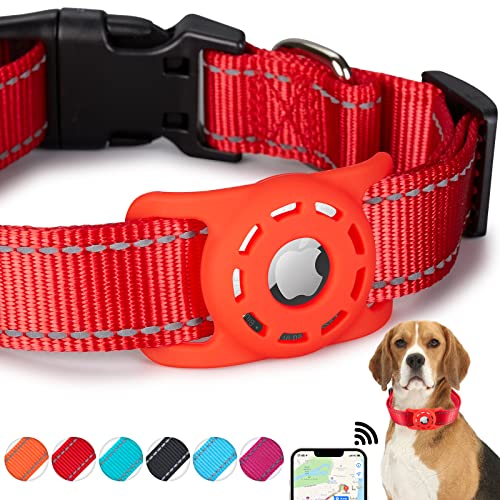 Collar reflectante para perro con AirTag, nylon S