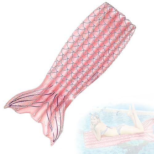 ACTOYS Flotadores Inflables de Cola de Sirena, Colchón Inflable para Piscina para Adultos, Hamaca Flotante Piscina, Colchoneta Piscina para Piscina Playa Fiesta Verano Parque Acuático (Rosa)