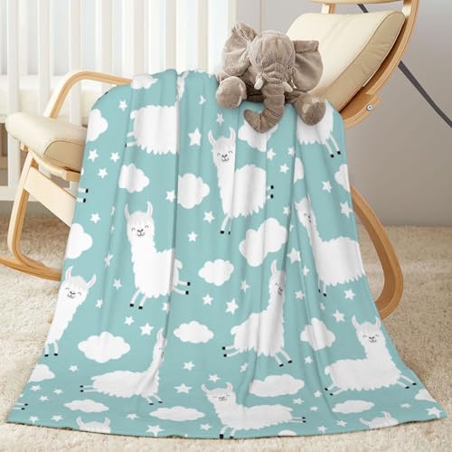 Duduho Cute Alpaca Llama Plush Blanket