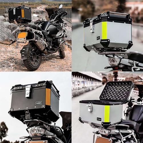 Maletero trasero de aluminio de alta resistencia con placa base para moto 2