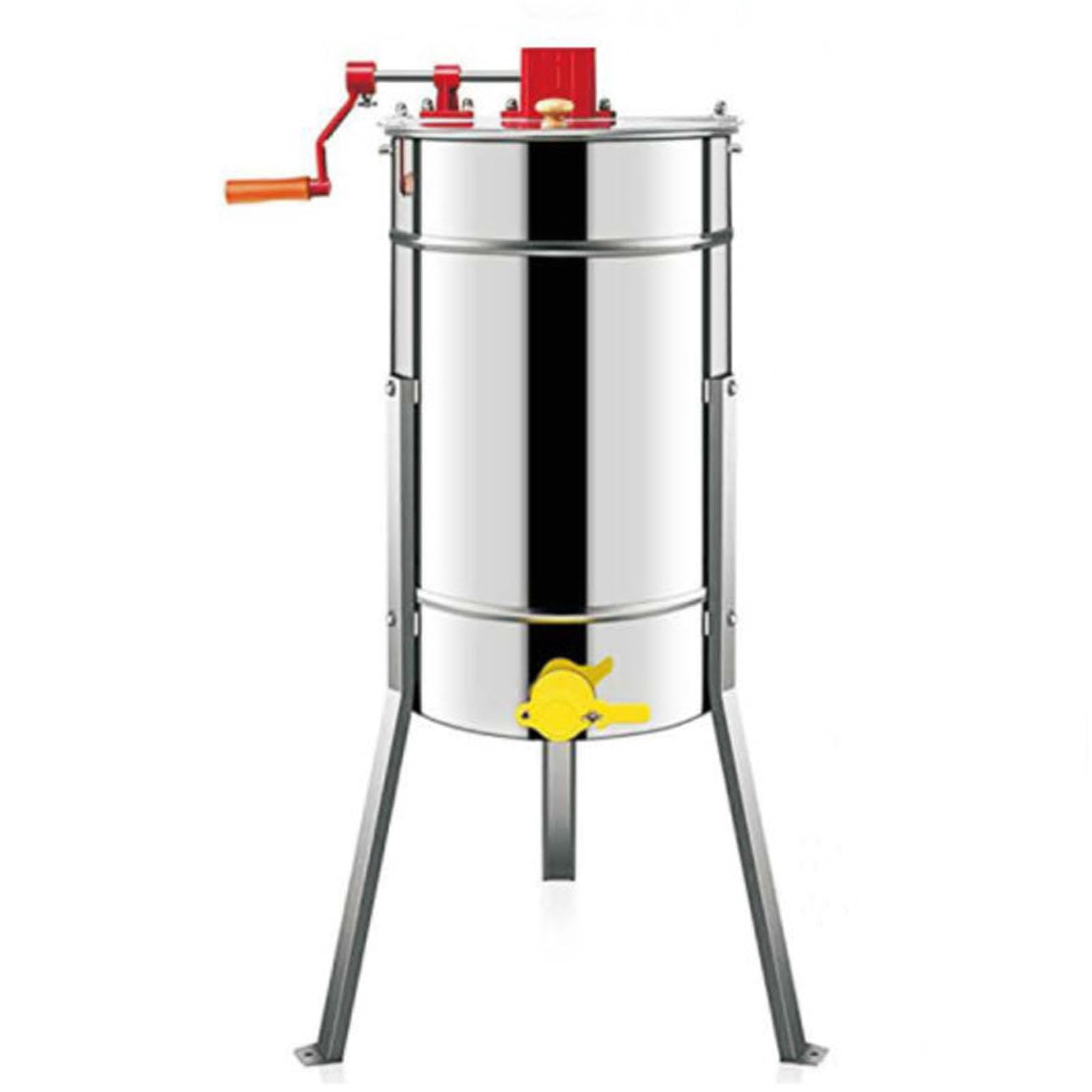 Estrattore di Miele, 3 Frame Manuale in Acciaio Inox estrattore, Smielatore Centrifuga con Coperchio Trasparente, Altezza 108cm(avec Support)