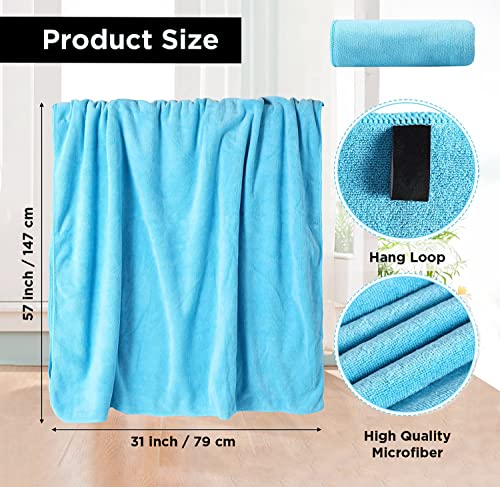 Image of NFI essentials Microfiber Super Absorbent Bath Towel (57 inchx30 inch) Soft Bath Towel for Multipurpose Use for Sports, Travel, Fitness, Yoga, Bathroom, Gym (TOW-2-Blue)
