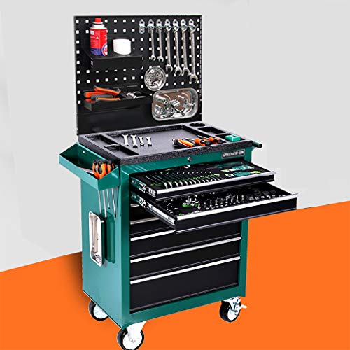 Wilk Werkstattwagen, Abnehmbare Werkzeugkiste 5 Fächer Abnehmbarer Metallorganisator mit Abschließbaren Schubladen für Garage und Lager – Bild 3