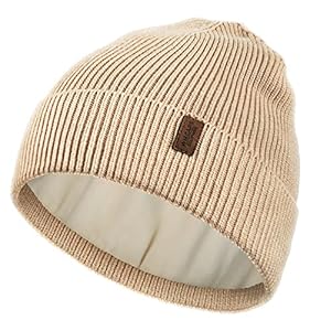 Wmcaps Beige Gefütterte Strickmütze Winter Beanie