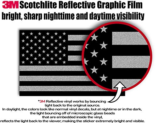 STICKER FRENZY Thin Orange Line American Flags, 2 Pack, 3