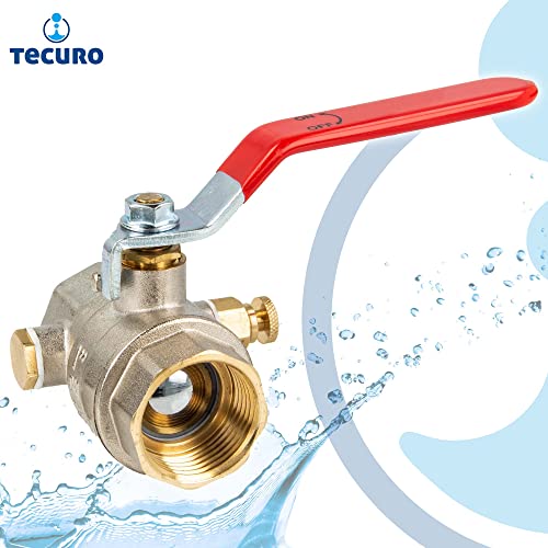 Kugelhahn mit Entleerung 1 Zoll DN 25, beidseitig Innengewinde nach ISO 228/1, Temperaturbeständig von - 10 bis 120°C, Max. Betriebsdruck 25 bar