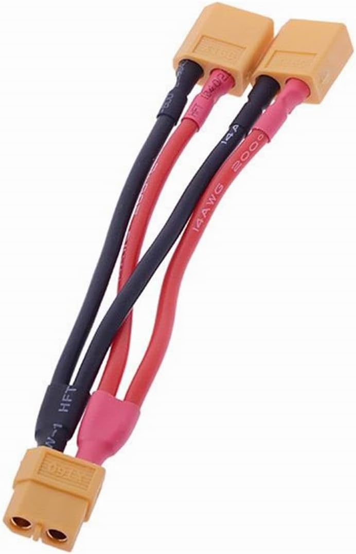 Generic Malockos 5pcs XT60 plug wire parallel cable 1 Female to 2 Male to Increase Battery Capacity