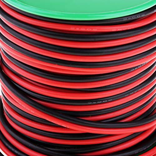 F Fityle 20AWG Cabo De Fio Flexível De Silicone 150 Fios 600V 200 ℃ Vermelho + Preto 30m / 98Ft