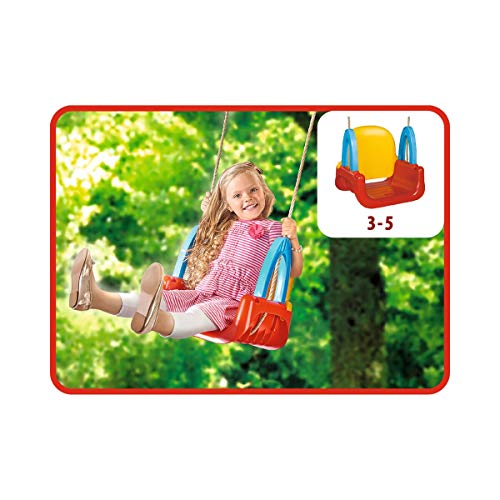 Simba 107174109 - 3 in 1 Schaukel, Seil vormontiert, Schaukelhöhe ca. 120cm, Sitzbreite 28cm, Gelb/Blau/Rot/Grün – Bild 6