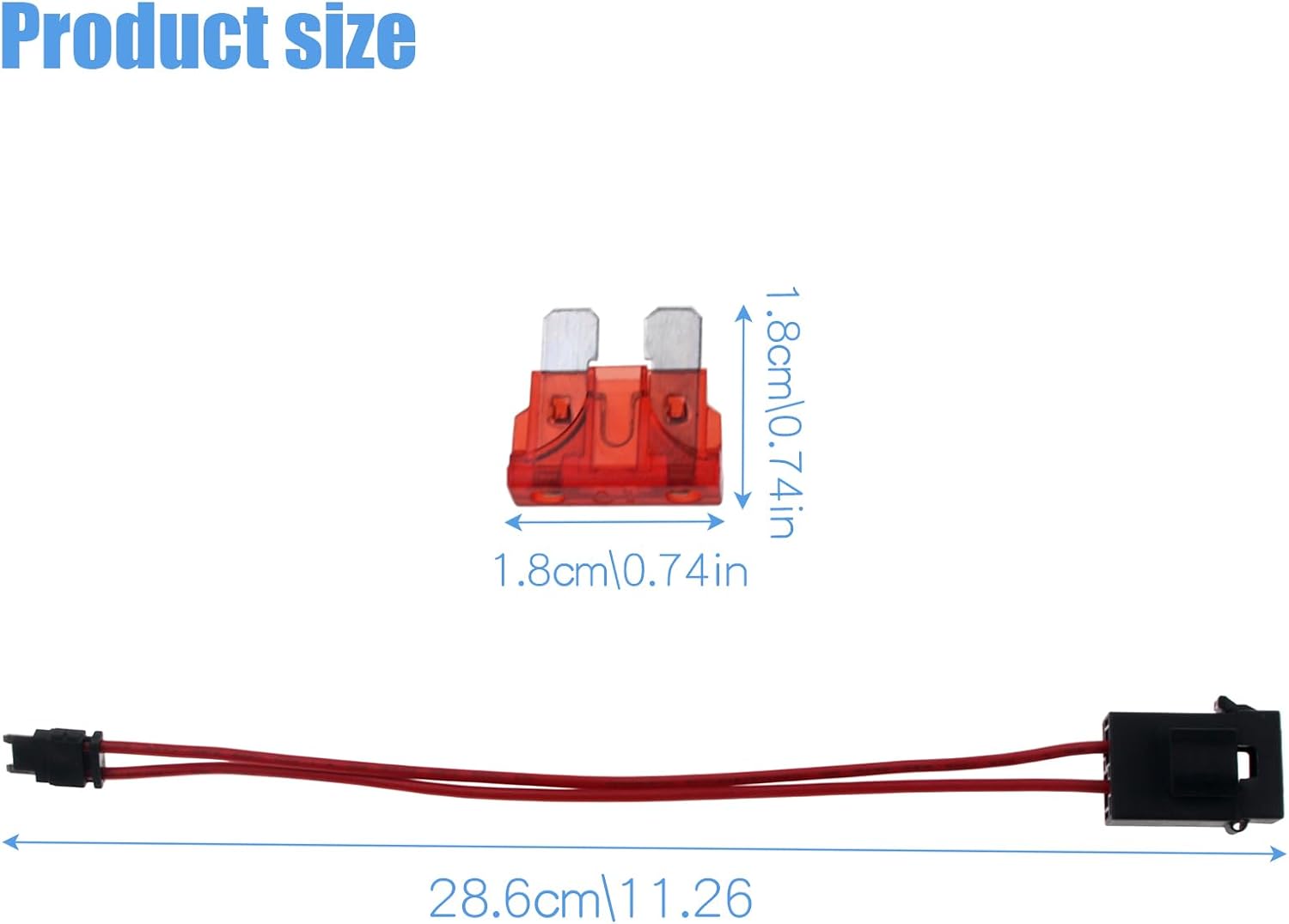 ZOOKOTO 32V Low Profile Mini Fuse Adapter Tap Fuse Kit with 2 Pcs 10A Blade Style Fuses, Electrical Circuit Protection Tap Adapter Connector for Car Boat Truck RV SUV
