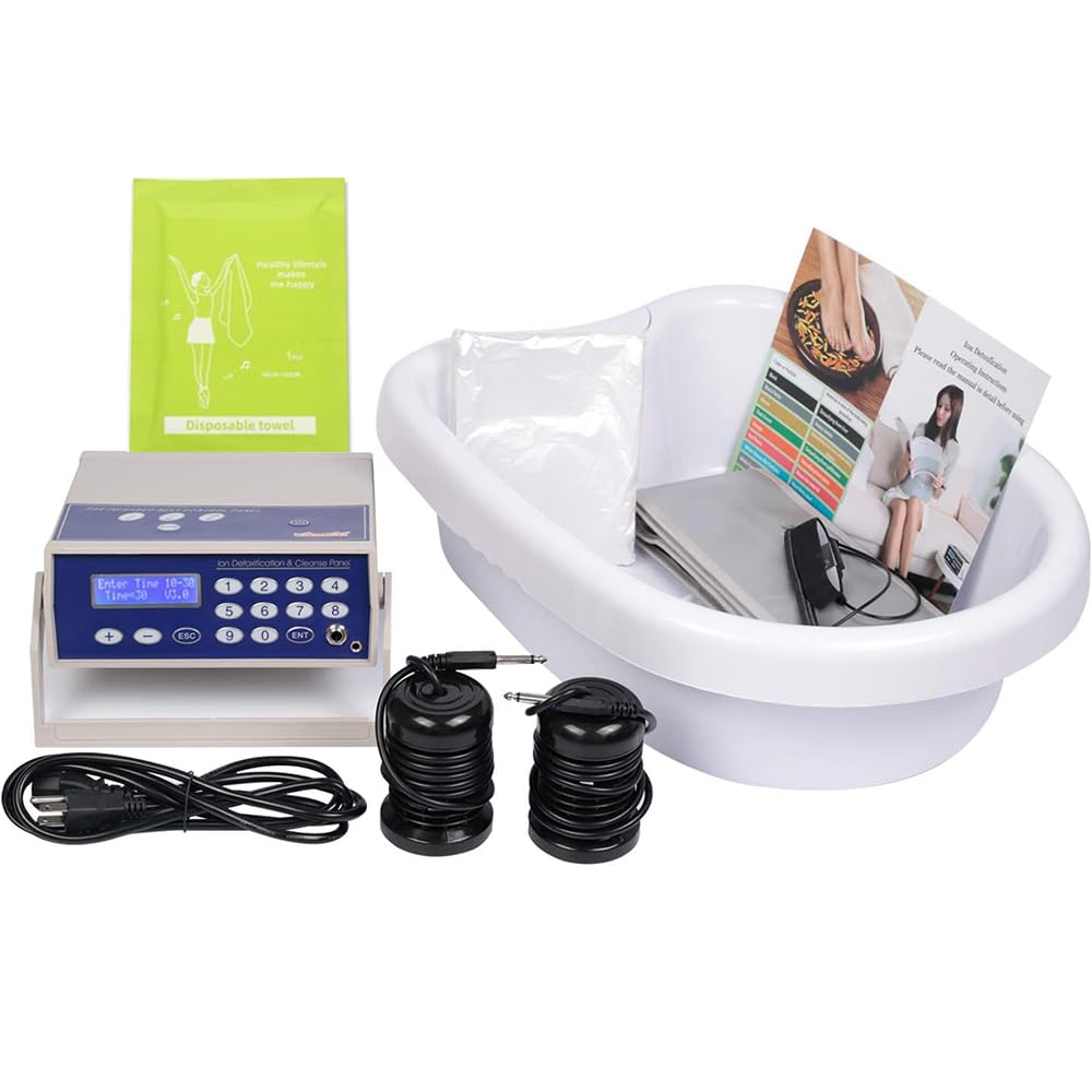 Ionic Detox Foot Bath Machine, Feet Detox Machine Ionic Detox Foot SPA System with LED Display, Professional Tub Basin,Far Infrared Belt and Wrist Strap，Spa at Home Detox