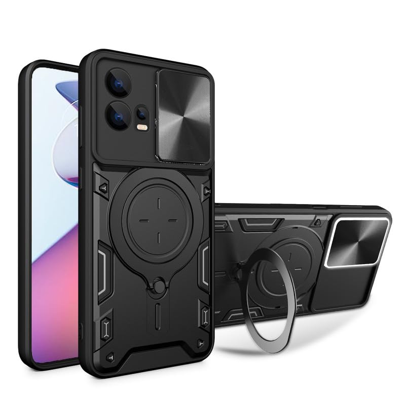 Lustree Back Cover Anti-Drop Case with 360° Metal Bracket and Sliding Camera Cover Case for Motorola Edge 30 Fusion - BLAC (B0D5V159LD) Amazon Price History, Amazon Price Tracker