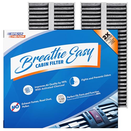 Spearhead Odor Defense Breathe Easy Cabin Filter | Fits 2004-10 QX56, 2005-15 Armada, 2004-15 Titan, 2012-14 NV2500/NV3500 5.6L V8 Like OEM | Up to 25% Longer Lasting w/Activated Carbon (BE-388)