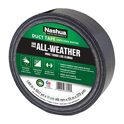 Image of Nashua 398 Black Duct Tape, Heavy Duty, Water Resistant, 1.89 Inch x 60 yds, 1 Roll