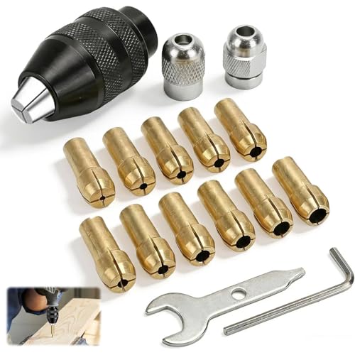 Mandrin à Pince De Serrage, 16 pièces pour Dremel Mandrin Universel, Man drin pour Dremel, Man drin Compatible avec pour Dre mel, Accessoires pour Outil Rotatif, Compatible avec pour Dre mel