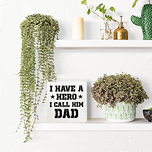 Gifts For Dad New Dad Gifts Desk Decor Wooden Box Sign Rustic Wood Block Plaque Box Sign Fathers Day Christmas Gifts For Him Daddy Papa Shelf Table Decoration 5.1 X 5.1 Inches #TOP5