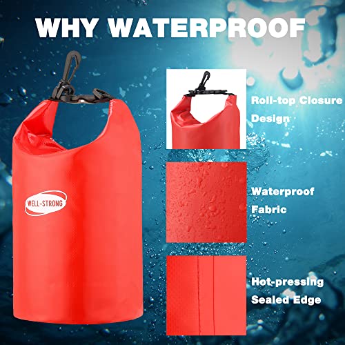 Well-Strong 228Pcs Waterproof First Aid Kit Boat Emergency Kit With Buckles For Fishing Kayaking Boating Swimming Camping Rafting Beach Red 3L #TOP2